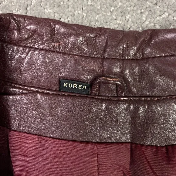 Vintage Wilsons Leather Jacket Blazer Men's 42 Fits 38-40 Burgundy Oxblood 70s - Picture 7 of 14